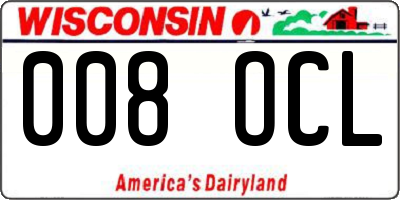 WI license plate 008OCL