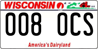 WI license plate 008OCS