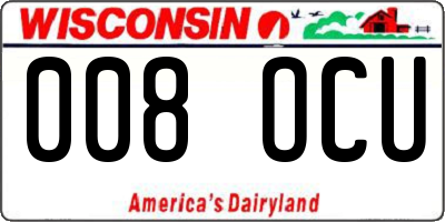 WI license plate 008OCU