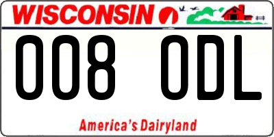 WI license plate 008ODL