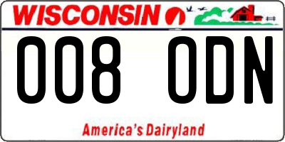 WI license plate 008ODN