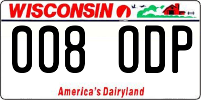 WI license plate 008ODP