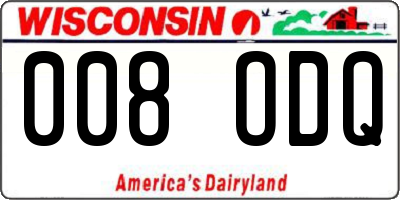 WI license plate 008ODQ