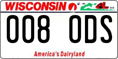 WI license plate 008ODS