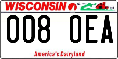 WI license plate 008OEA