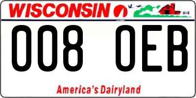 WI license plate 008OEB