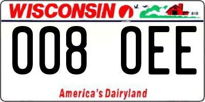 WI license plate 008OEE
