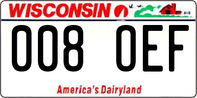WI license plate 008OEF