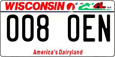 WI license plate 008OEN