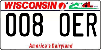 WI license plate 008OER