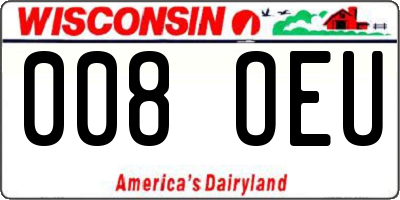 WI license plate 008OEU