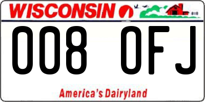 WI license plate 008OFJ