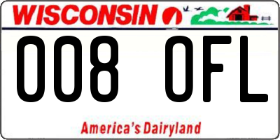 WI license plate 008OFL