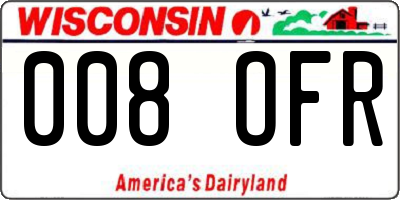 WI license plate 008OFR