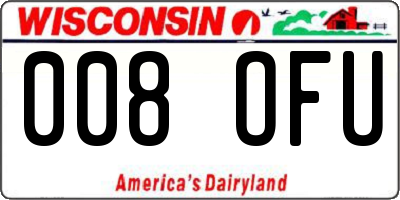 WI license plate 008OFU