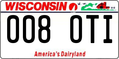 WI license plate 008OTI