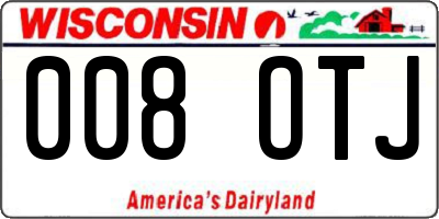 WI license plate 008OTJ