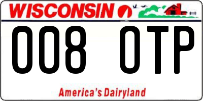 WI license plate 008OTP