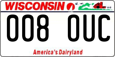 WI license plate 008OUC