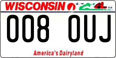 WI license plate 008OUJ
