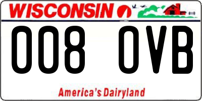 WI license plate 008OVB