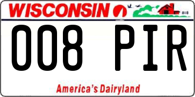 WI license plate 008PIR