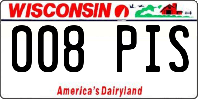 WI license plate 008PIS