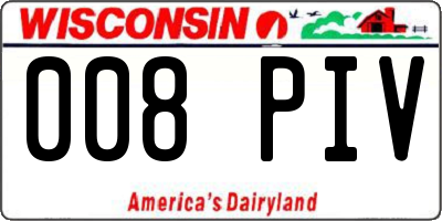 WI license plate 008PIV