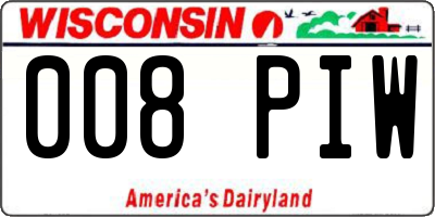 WI license plate 008PIW