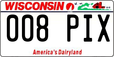 WI license plate 008PIX