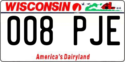 WI license plate 008PJE