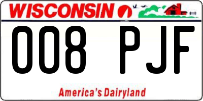WI license plate 008PJF