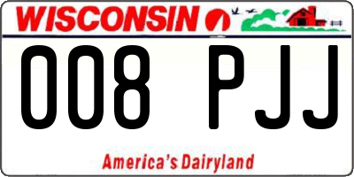 WI license plate 008PJJ