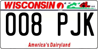 WI license plate 008PJK