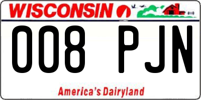 WI license plate 008PJN