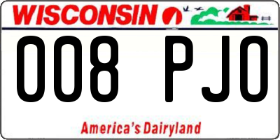 WI license plate 008PJO