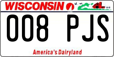 WI license plate 008PJS