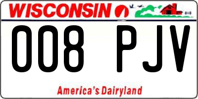 WI license plate 008PJV
