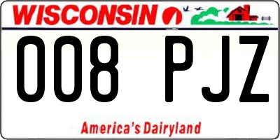 WI license plate 008PJZ