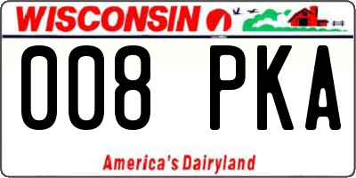 WI license plate 008PKA