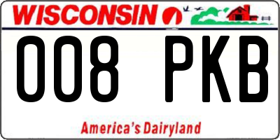 WI license plate 008PKB