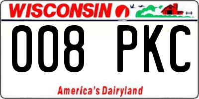 WI license plate 008PKC