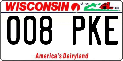WI license plate 008PKE