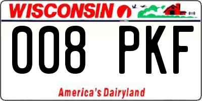 WI license plate 008PKF