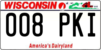WI license plate 008PKI