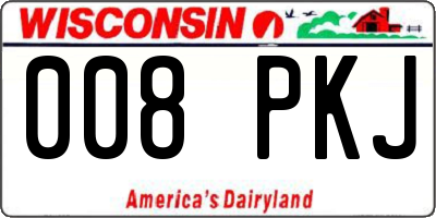 WI license plate 008PKJ