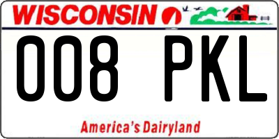 WI license plate 008PKL