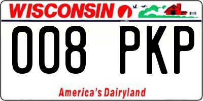 WI license plate 008PKP