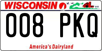 WI license plate 008PKQ