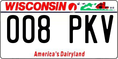 WI license plate 008PKV
